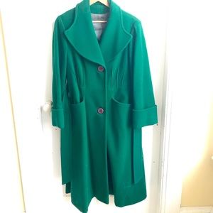 Pure wool vintage thick green coat